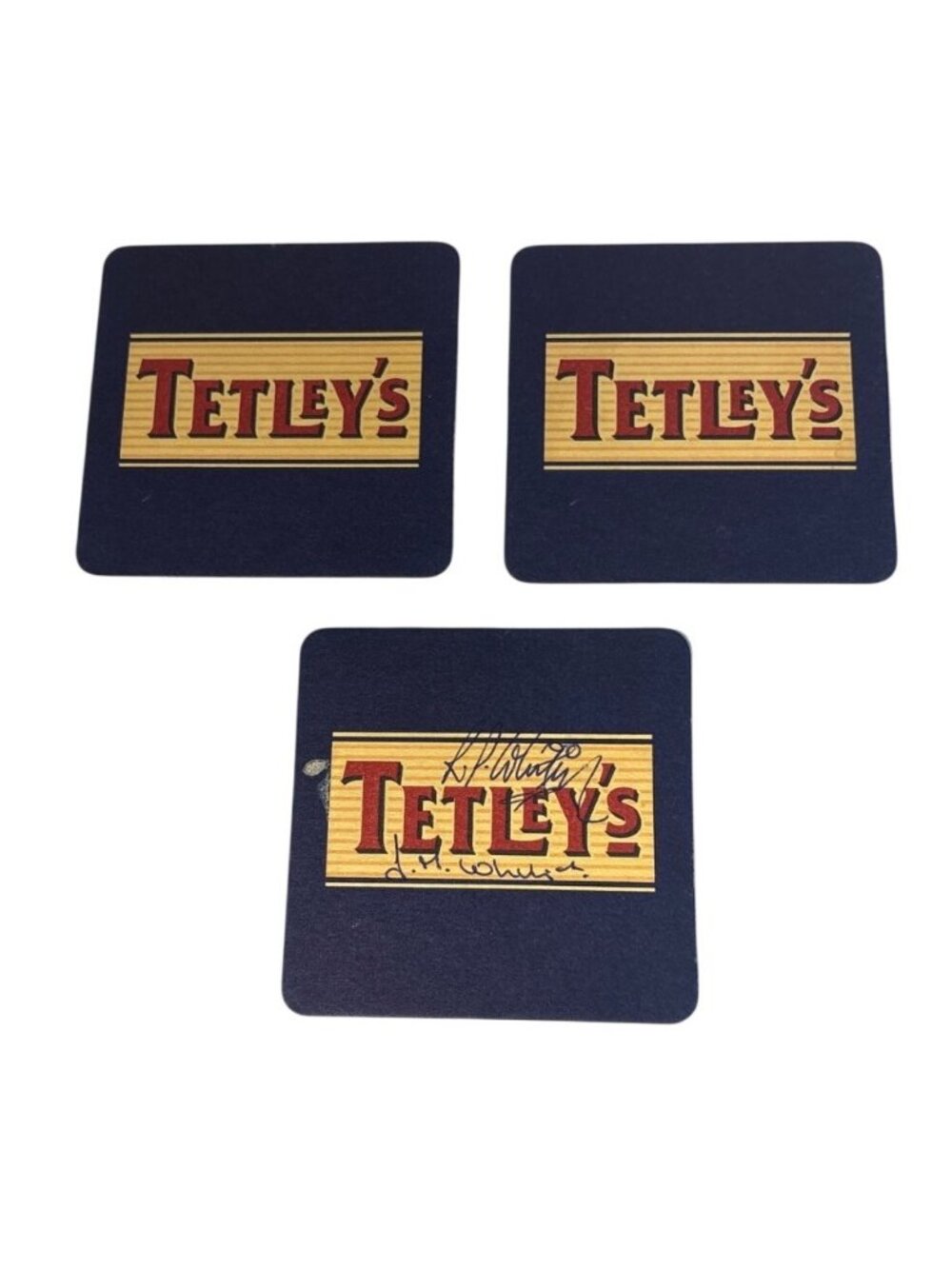 Tetleys Beer Coasters Lot of 3 Cardboard Beer Mats Vintage Collectibles